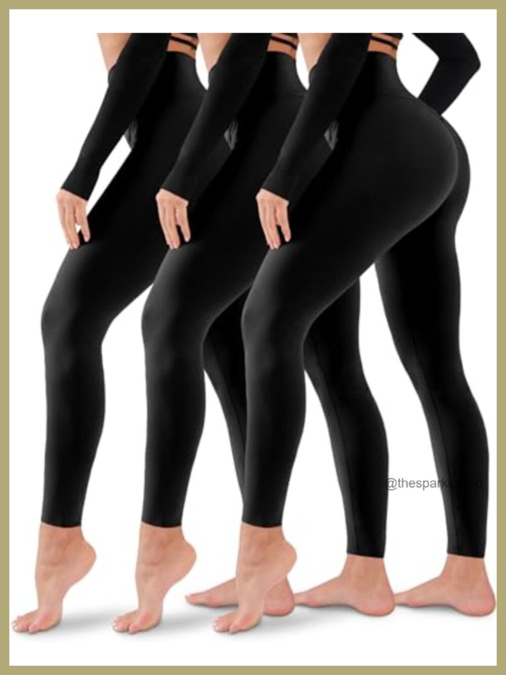 3 Pack High Waisted Tummy Control Leggings Women Yoga Pants Non See Through